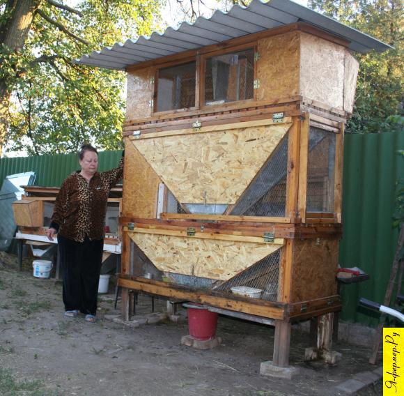 клетка для кроликов c бункером по чертежам из интернета