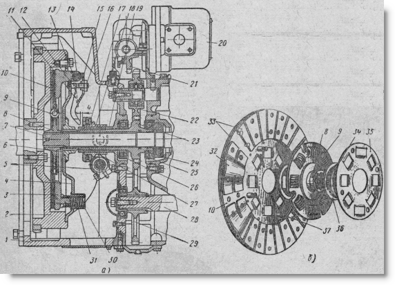 муфта сцепления тракторов МТЗ-50 и МТЗ-52 и детали ведомого диска